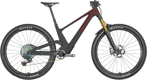 Scott Genius 900 Ultimate Raw Carbon/Candy Red Flakes/Chrome